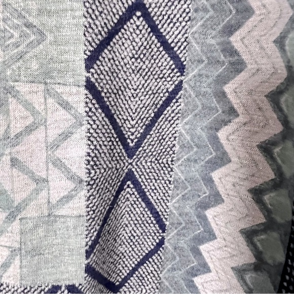 Lucky Brand Blue Green Multi Border Print Cotton Modal Tee 1X - Picture 8 of 14